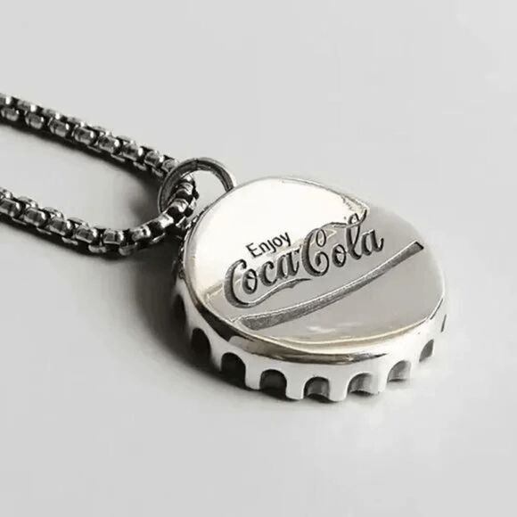 Coca Cola Cap Sterling Silver Unisex Pendant Necklace - Picture 2 of 7